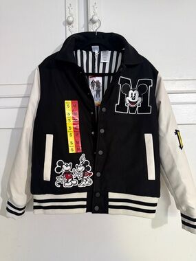 Disney Black and White Varsity Jacket- Women- Medium or Men-Small